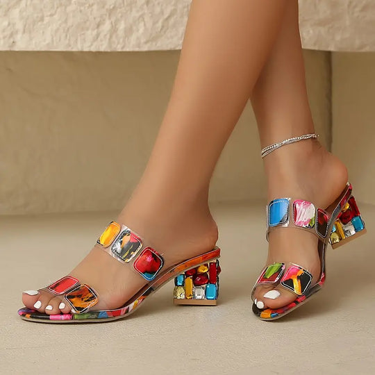 Chiara | Colorful Double Strap Sandals