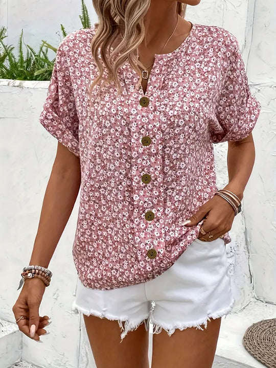 Daphne | Floral Button-Up Blouse