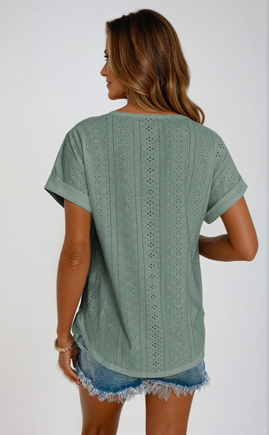 Sienna | Casual Eyelet Top