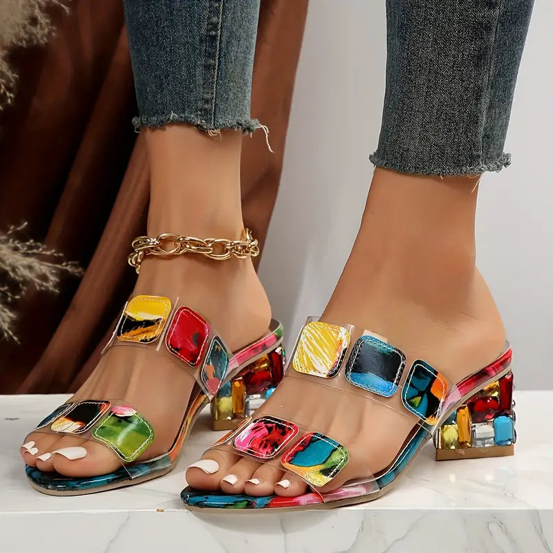 Chiara | Colorful Double Strap Sandals