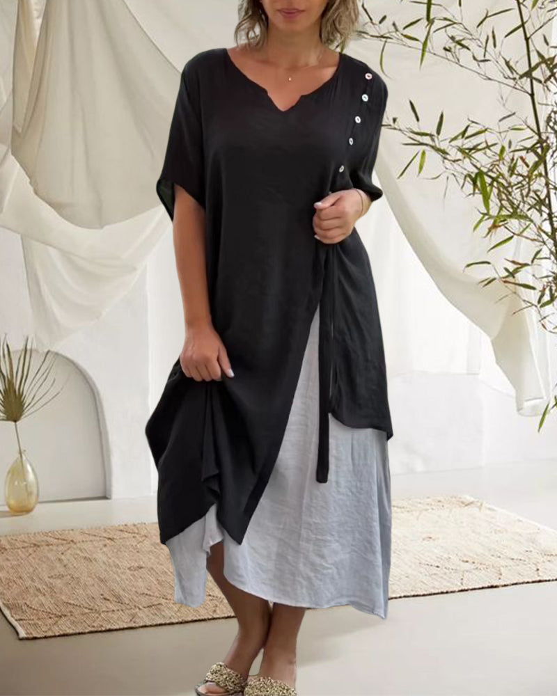 Caroline | Asymmetric Tummy Covering Dress