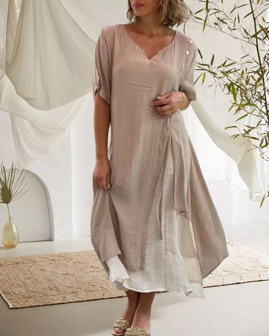 Caroline | Asymmetric Tummy Covering Dress