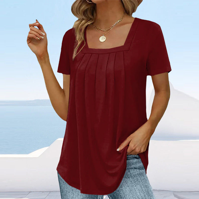 Ruby | Elegant Pleated Blouse