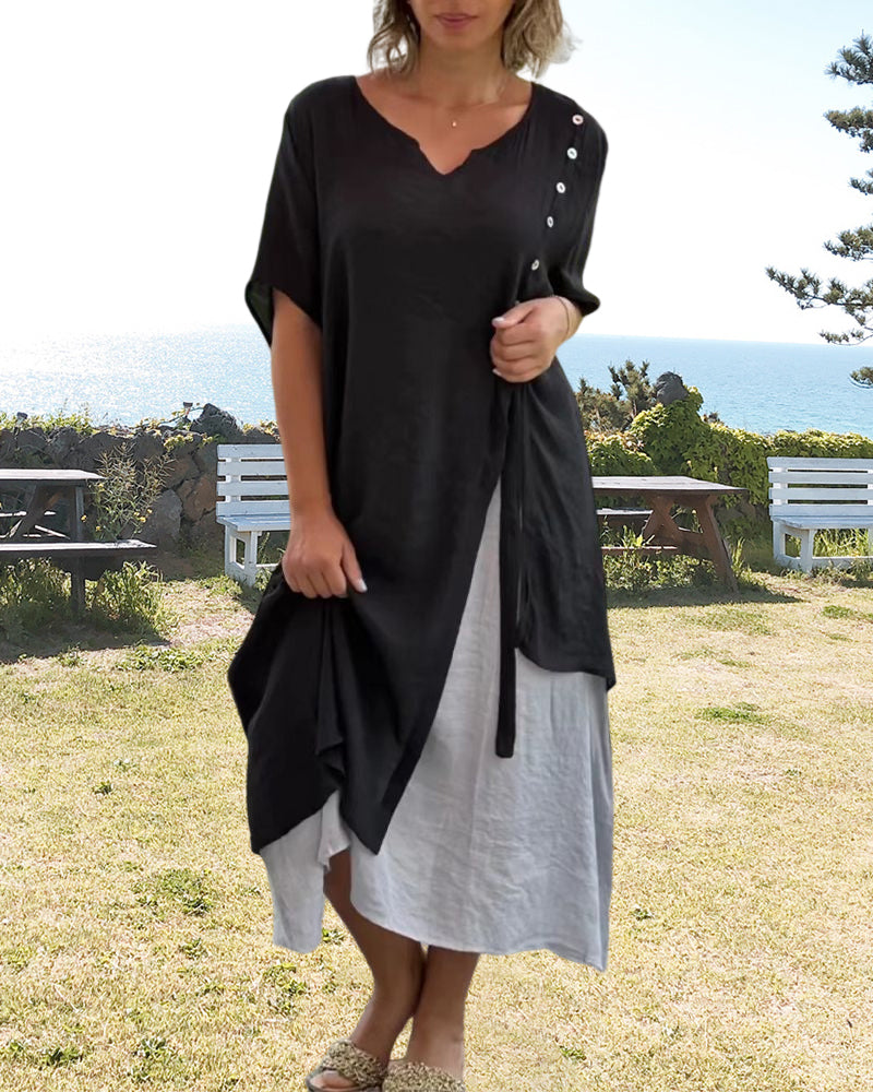 Caroline | Asymmetric Tummy Covering Dress