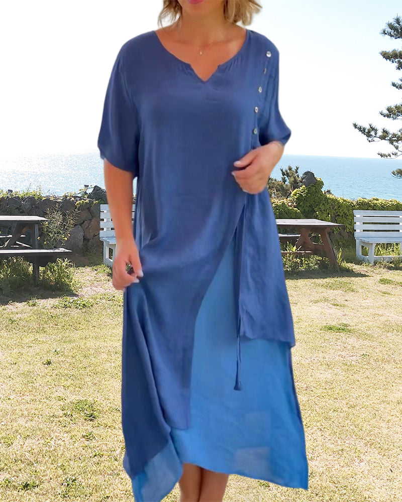 Caroline | Asymmetric Tummy Covering Dress