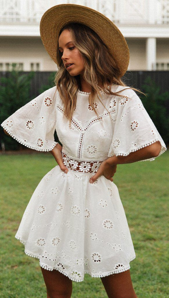 Fleur | Backless Bell-Sleeve Dress