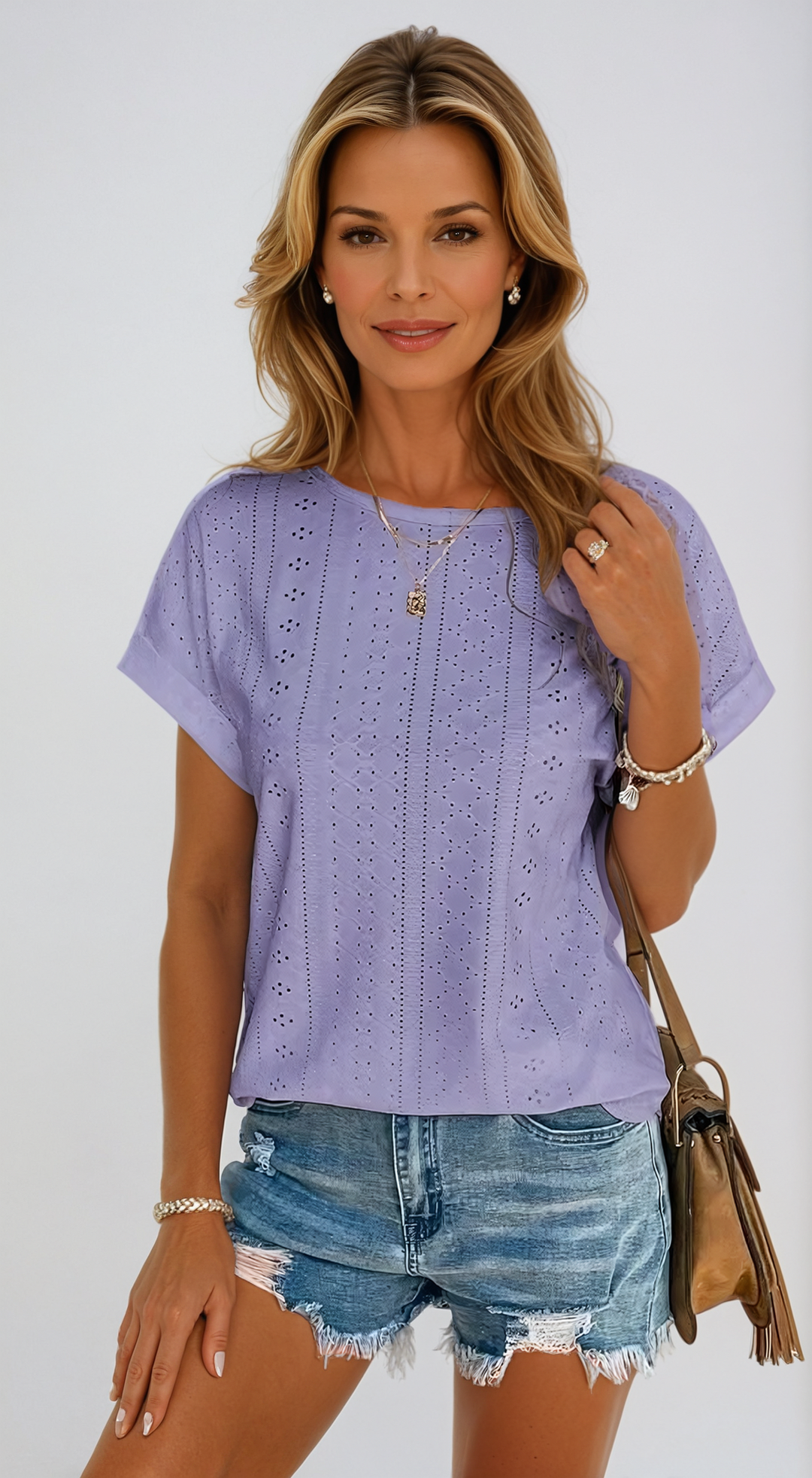 Sienna | Casual Eyelet Top