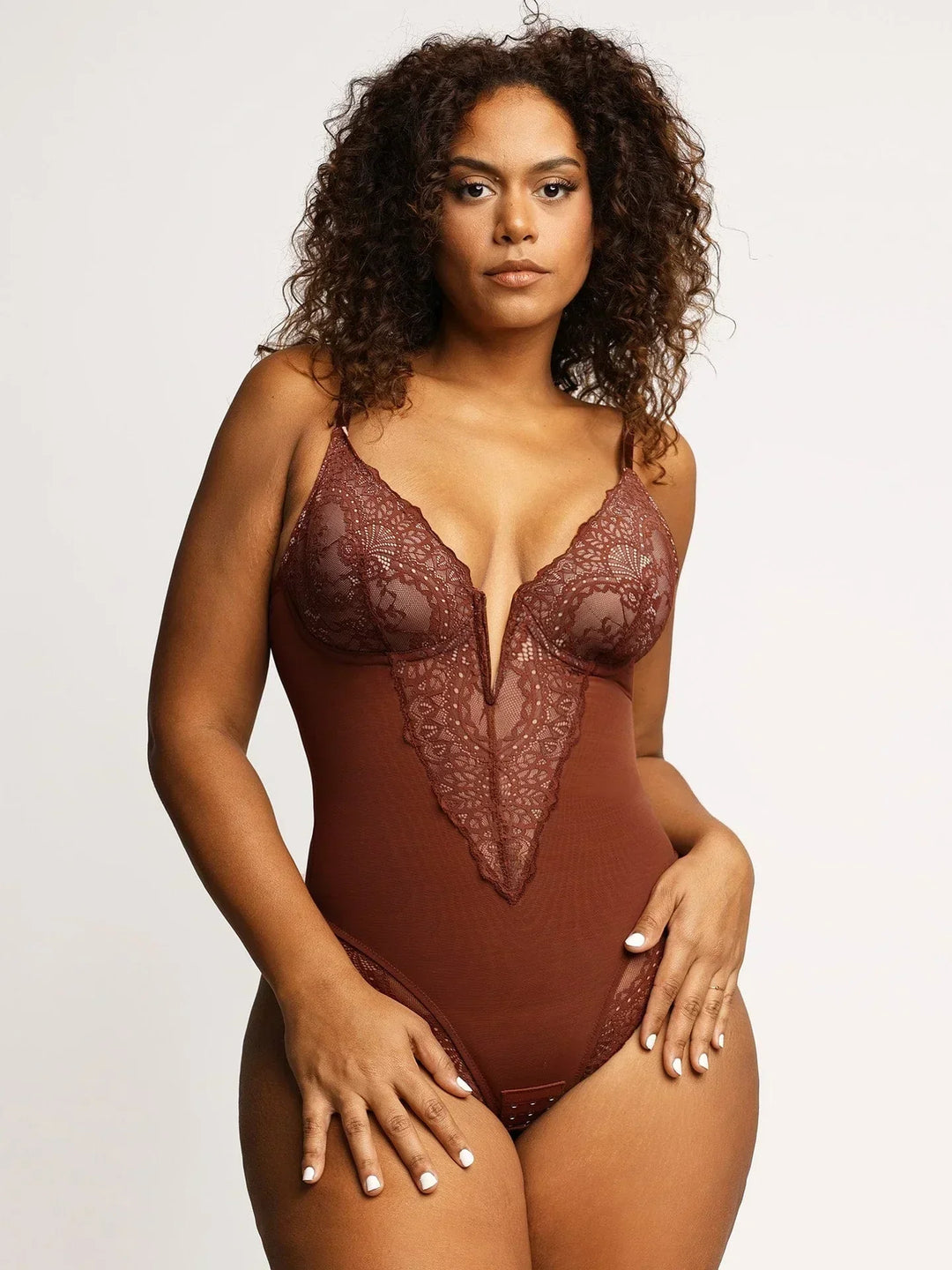 Taelynn | Deep V-Neckline Shapewear Bodysuit