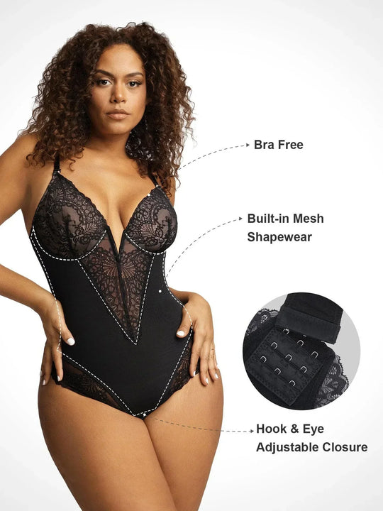 Taelynn | Deep V-Neckline Shapewear Bodysuit