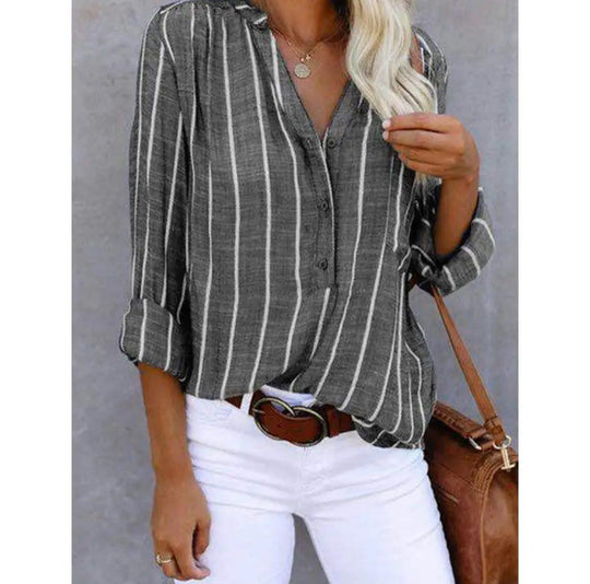 Hazel | Striped Casual Blouse