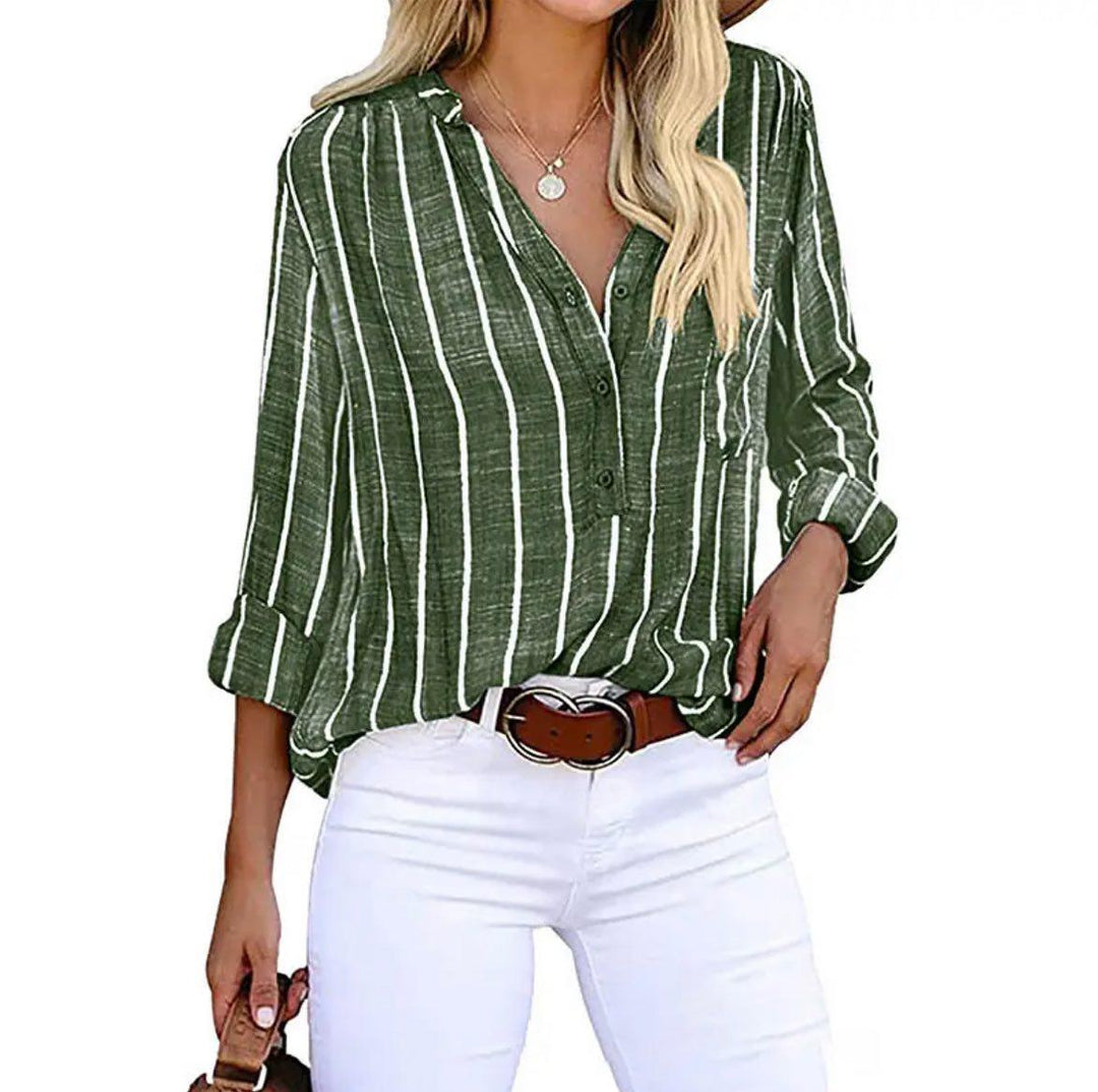 Hazel | Striped Casual Blouse