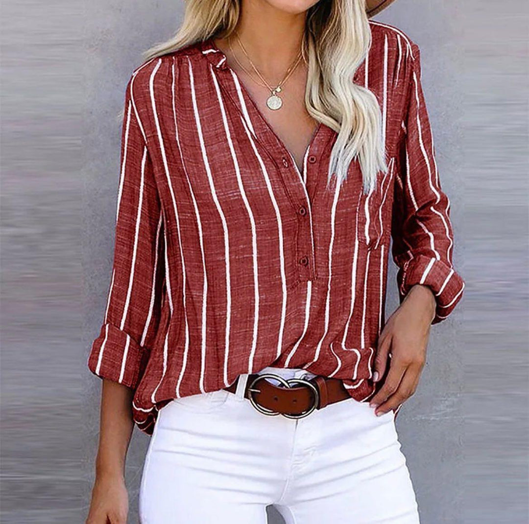 Hazel | Striped Casual Blouse