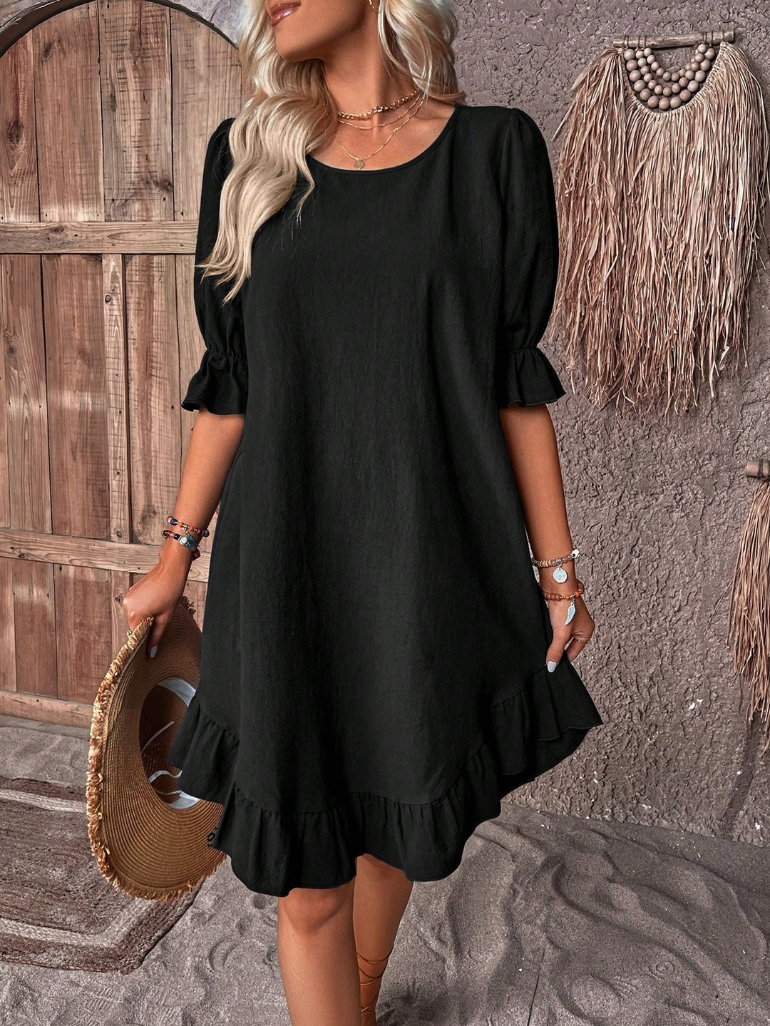 Joanna | Ruffle Tummy Covering Dress