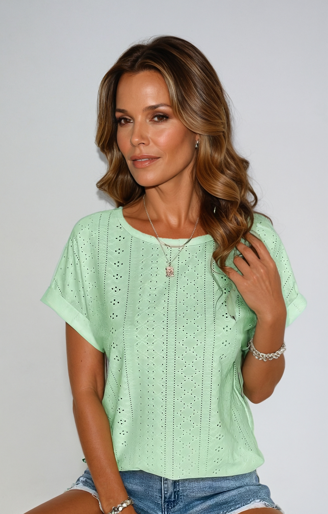 Sienna | Casual Eyelet Top