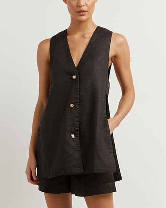 Quirra | Sleeveless Buttoned Set