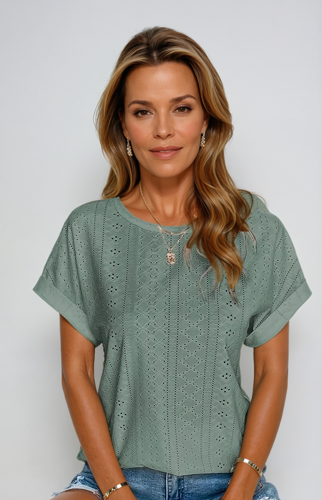 Sienna | Casual Eyelet Top