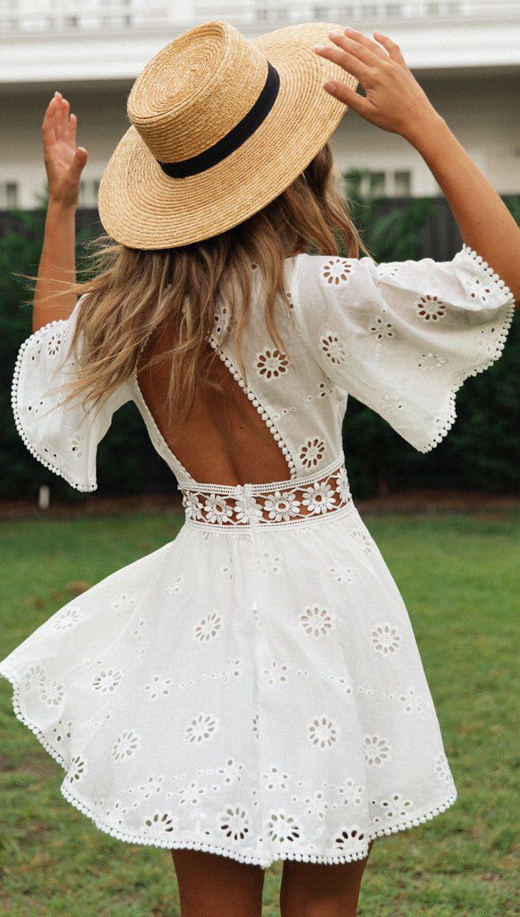 Fleur | Backless Bell-Sleeve Dress