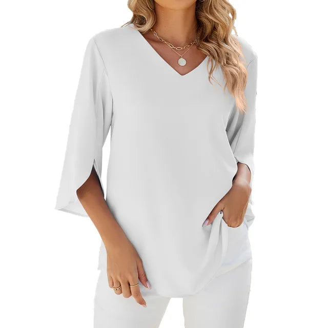 Cecilia | Elegant V-neck Blouse