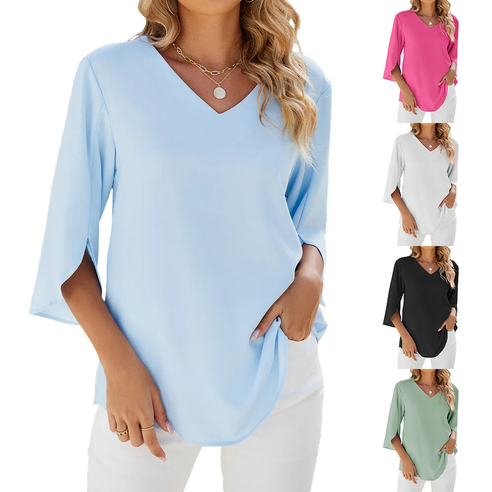 Cecilia | Elegant V-neck Blouse