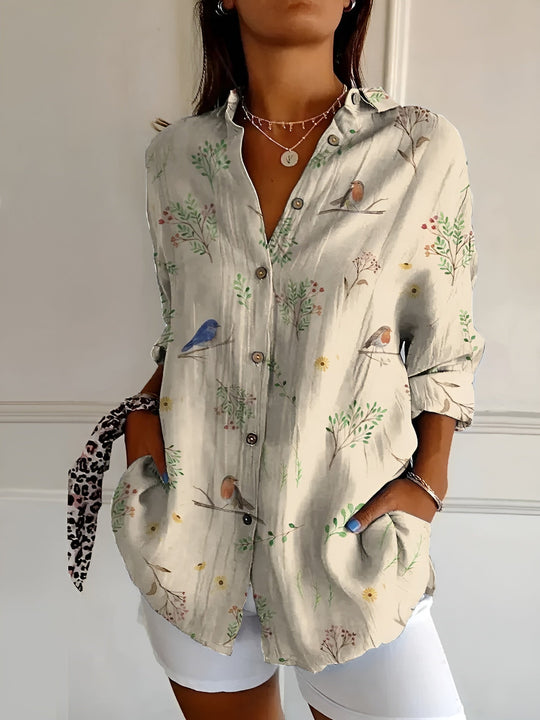 Rhea | Printed Button-Up Shirt