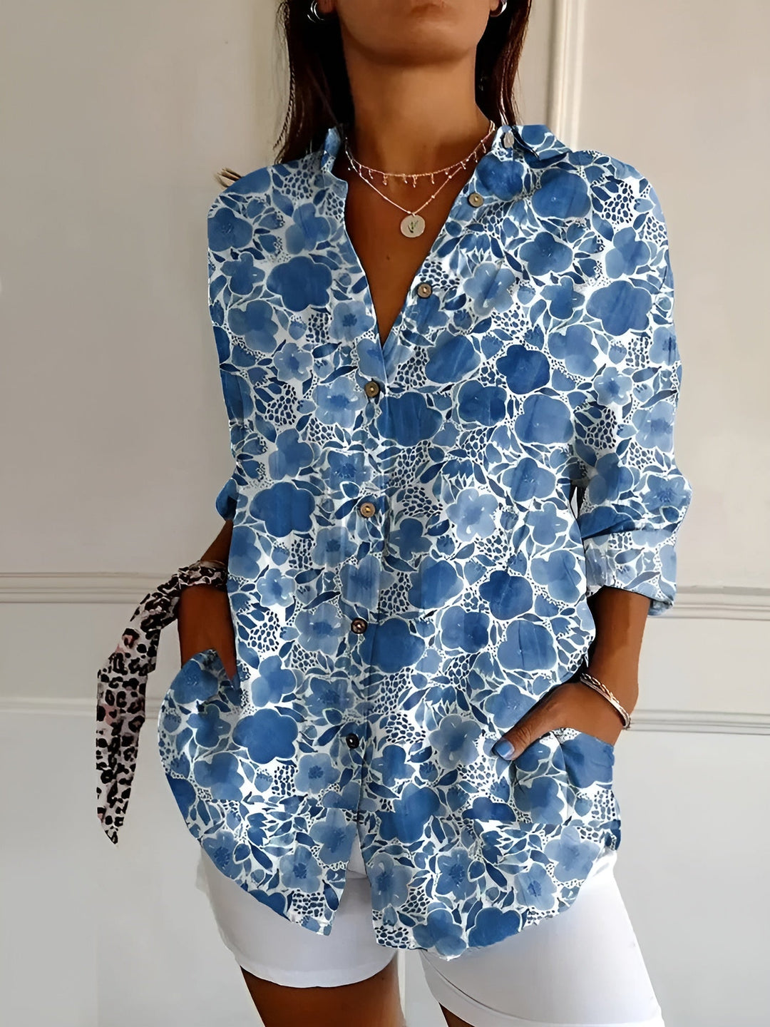 Rhea | Printed Button-Up Shirt