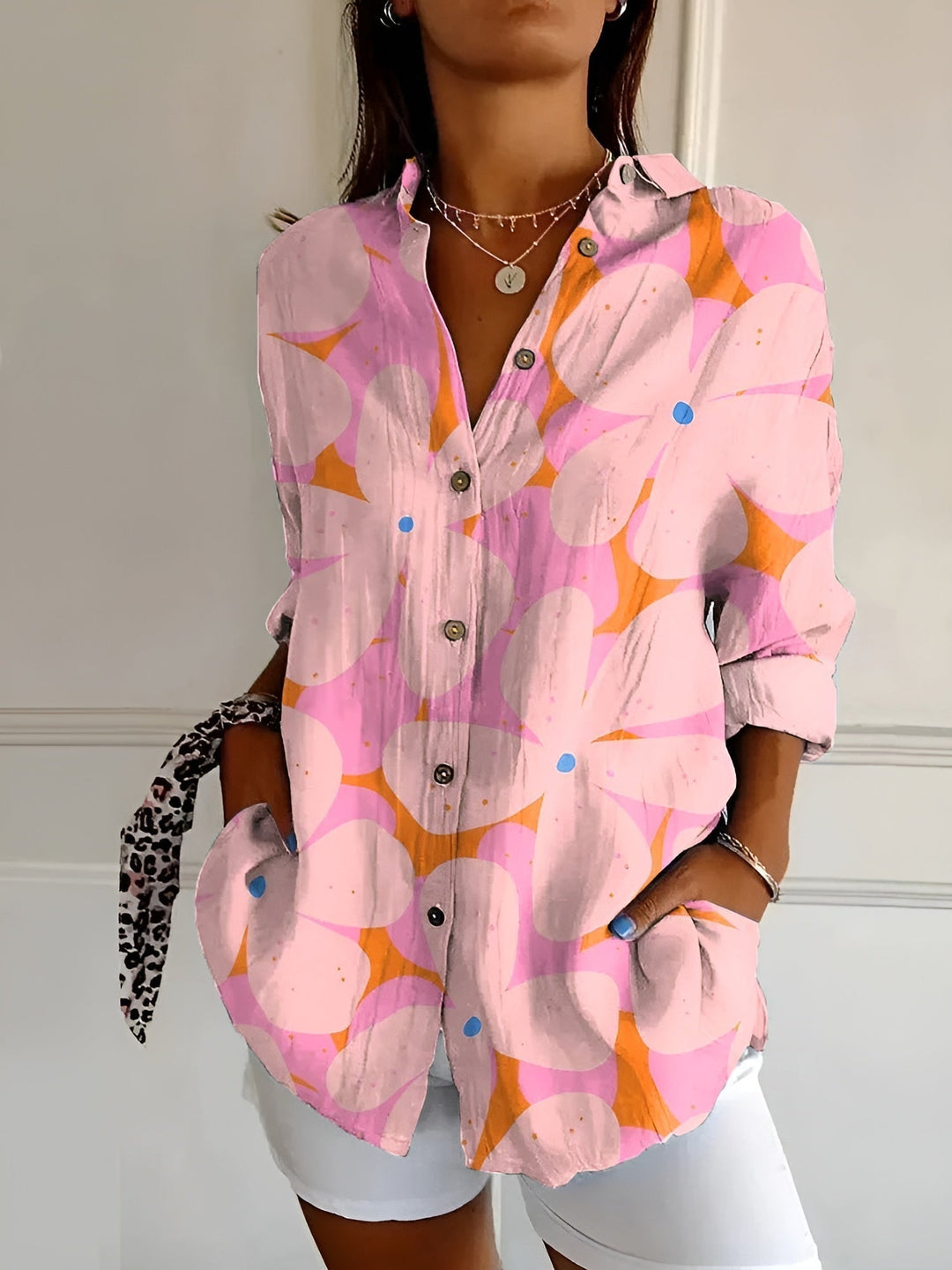 Rhea | Printed Button-Up Shirt