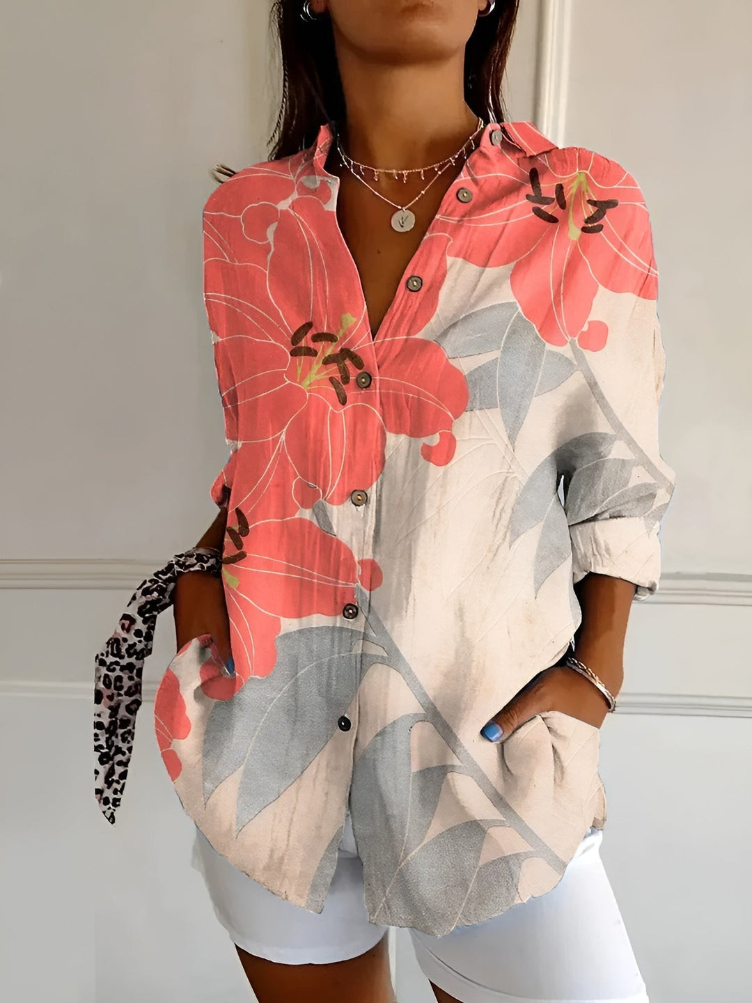 Rhea | Printed Button-Up Shirt