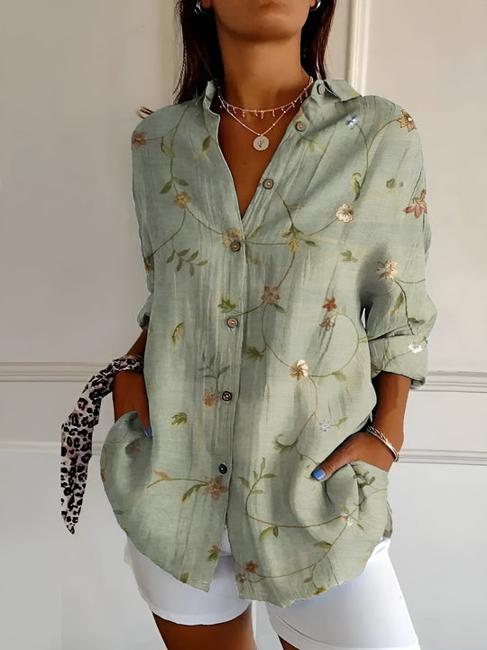 Rhea | Printed Button-Up Shirt